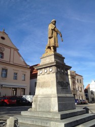 Tábor - Žižkovo náměstí, socha Jana Žižky z Trocnova