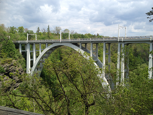 Silniční a železniční most, Bechyňská Duha, Bechyně, trať Tábor-Bechyně