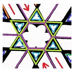hexagram, Zlatá Koruna, rozeta