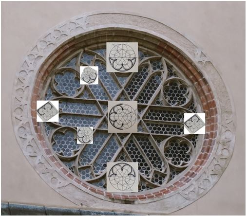 Kružby v gotické rozetě, Zlatá Koruna