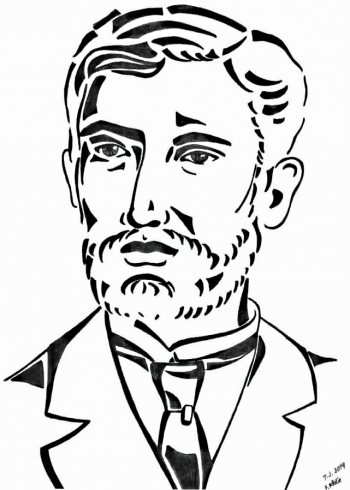 František Křižík, kresba Taťána Ješetová