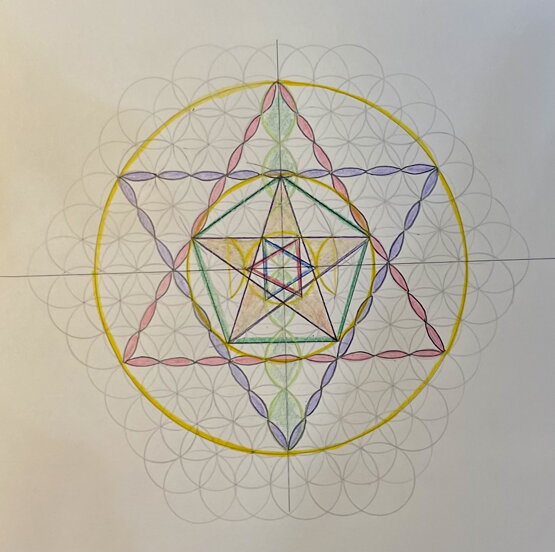 pentagram v hexagramu