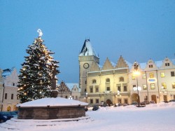 Tábor - Žižkovo náměstí v zimě