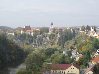 Město Bechyně - pohled z mostu Duha