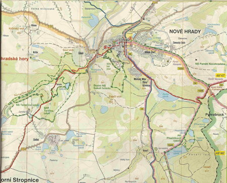 Mapa - Nové Hrady, Terčino údolí
